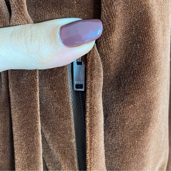 Gucci Zip Up Sweatshirt Velvet With GG Logo Pattern - Picture 10 of 13